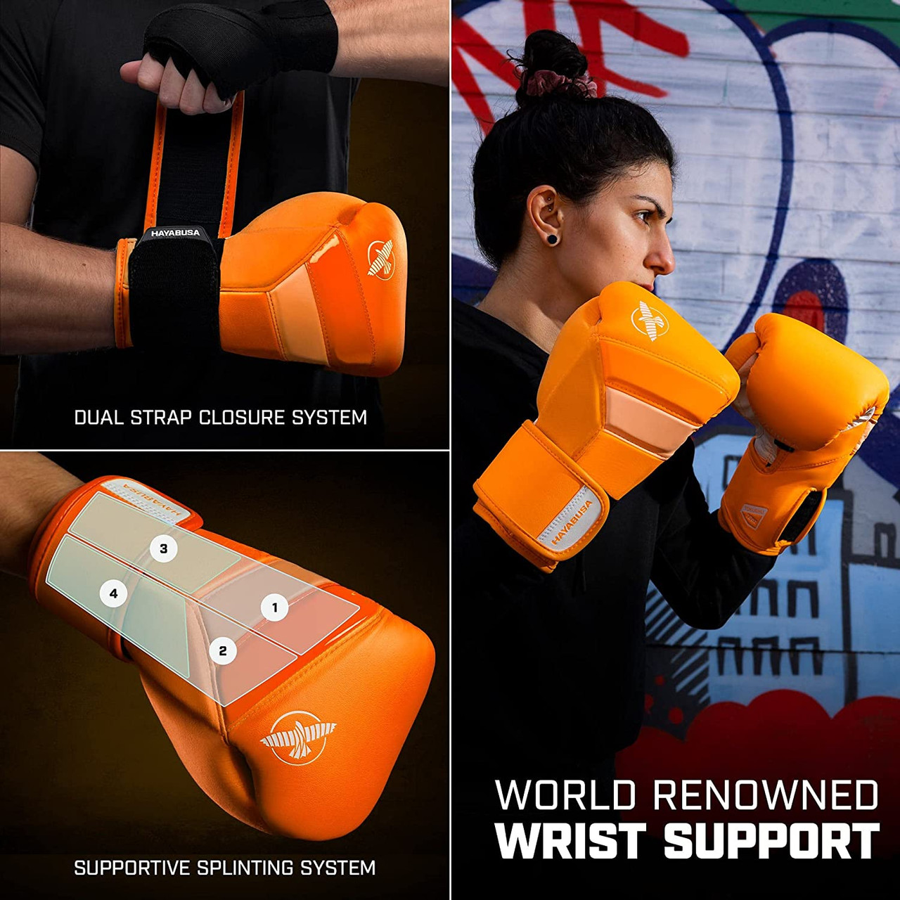 Hayabusa T3 Neon Orange Boxing Gloves