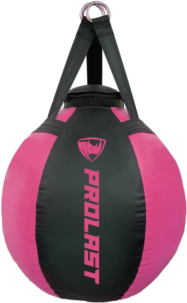 70lb Wrecking Ball Round Heavy Bag Black // Pink Made in USA