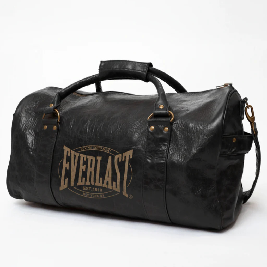 Everlast 1910 Leather Gym Duffel Bag Black - Pro Fight Shop