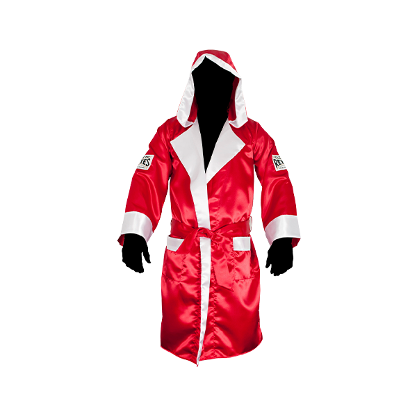 Cleto Reyes Satin Boxing Robe With Hood Classic Red/White