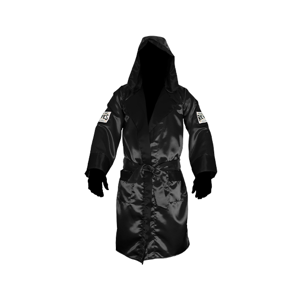 Cleto Reyes Satin Boxing Robe With Hood Black