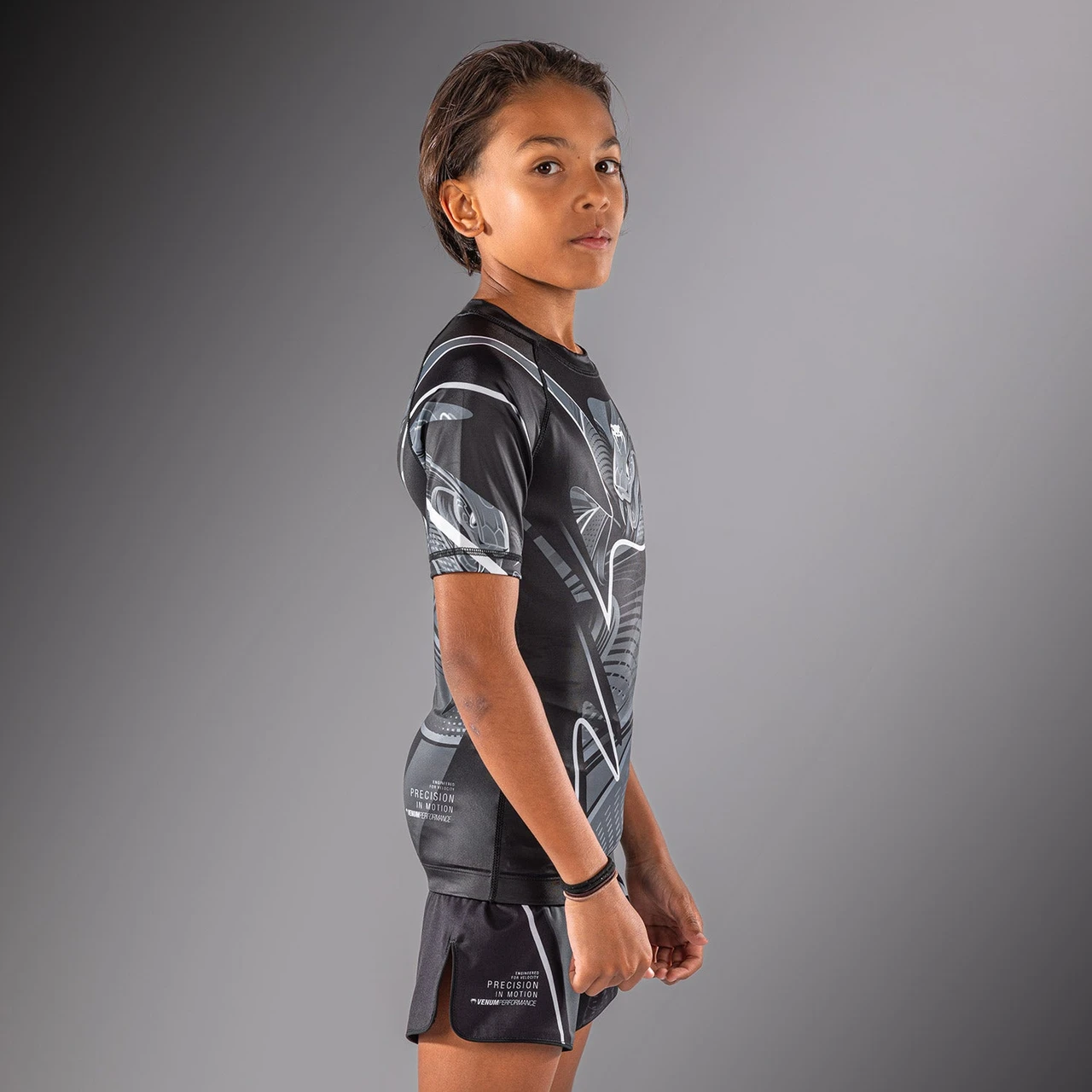 Venum Crimson Viper 2.0 Kids Short Sleeve Rashguard - Black/Grey