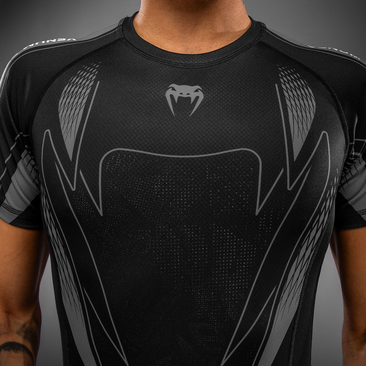 Venum Amazonia Reborn Short Sleeve Rashguard - Black/Grey