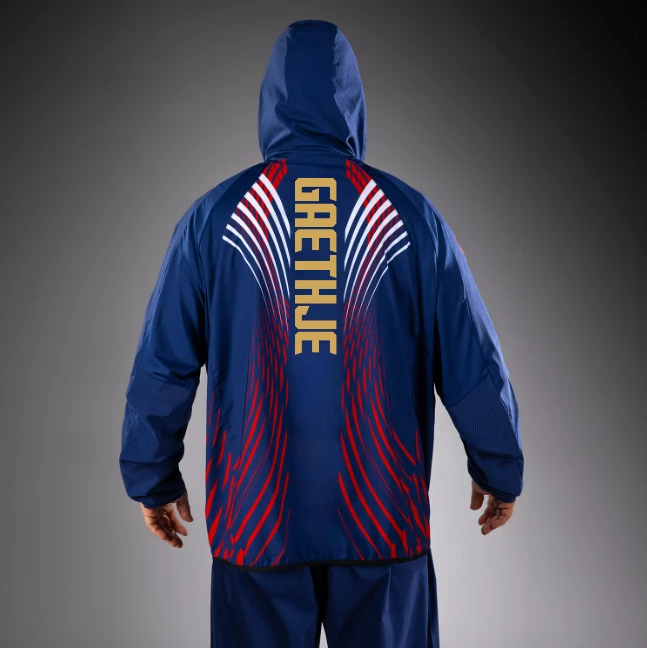 Men's Official UFC Freedom 250 by Venum Blue Authentic Fight Night Walkout Hoodie -Gaethje