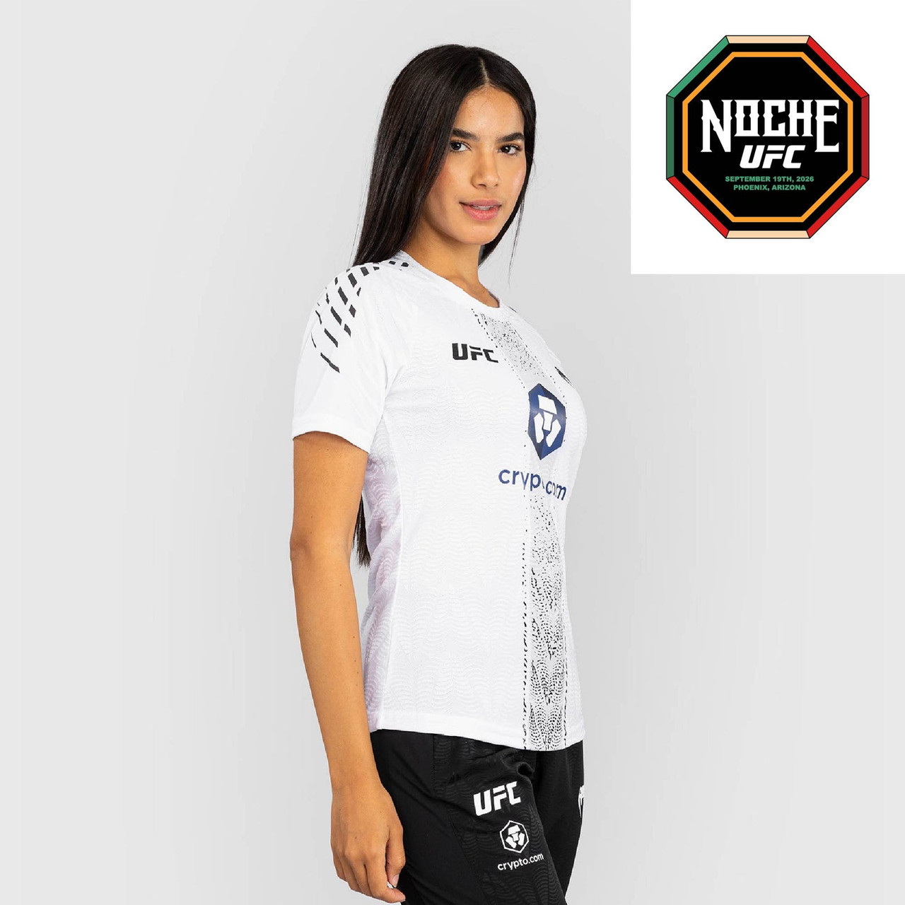 Women's UFC Zenith by Venum White Authentic Noche UFC Fight Night Walkout Jersey - Delgado