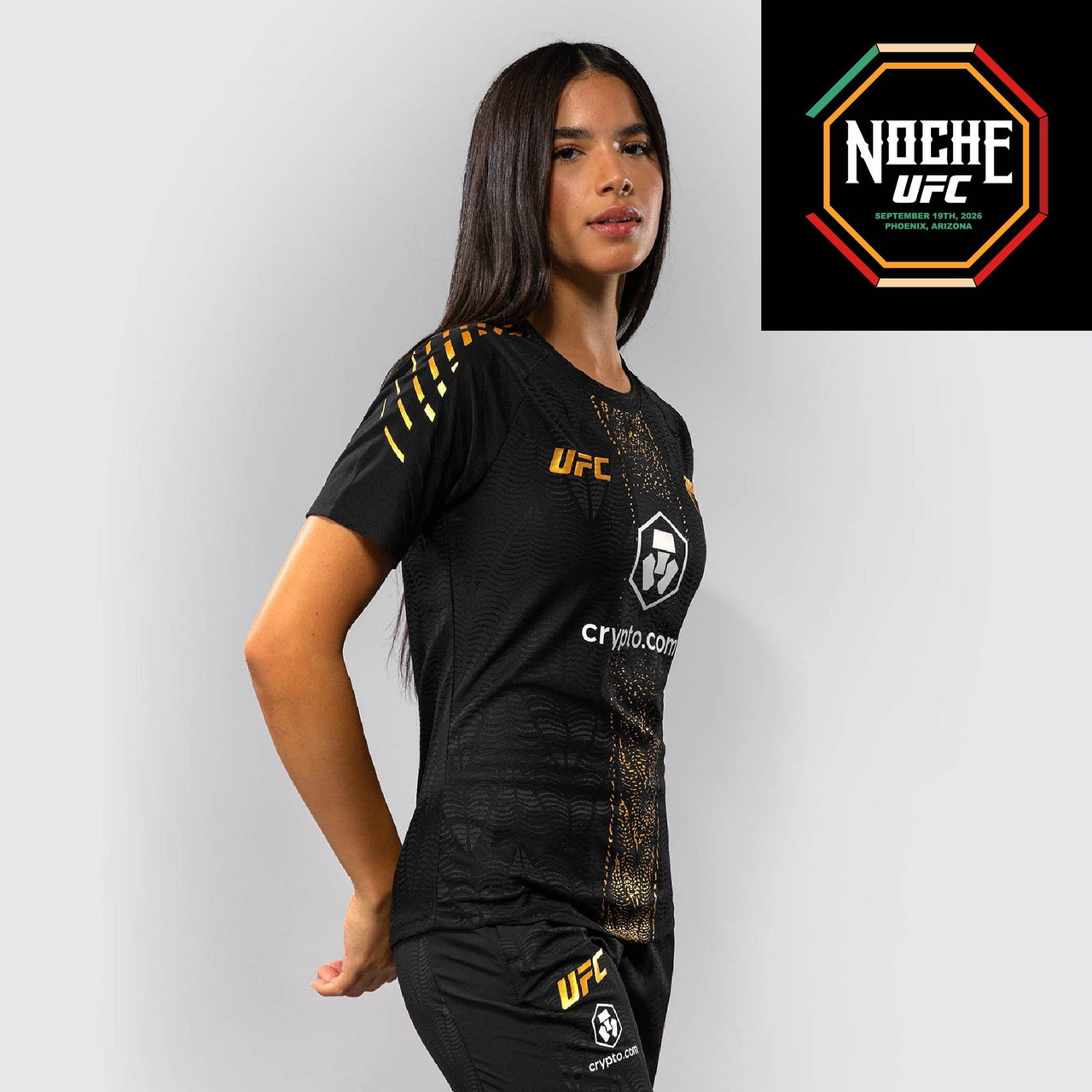Women's UFC Zenith by Venum Black Authentic Noche UFC Fight Night Walkout Jersey - Moreno