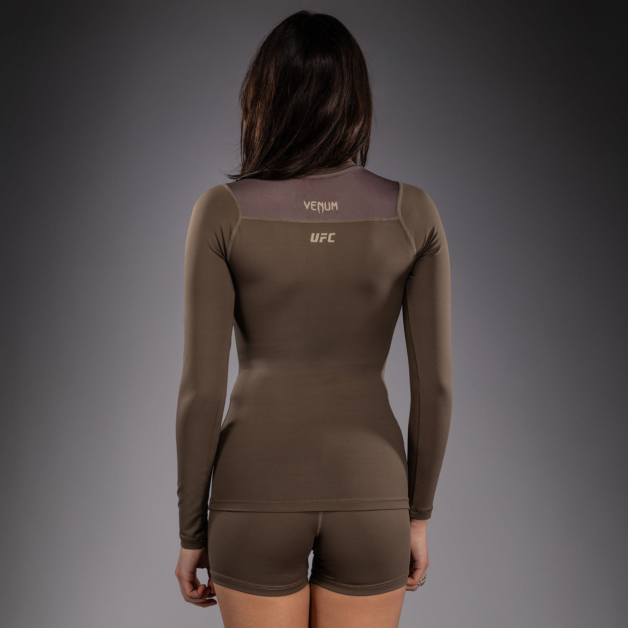 Venum UFC Unity by Venum Authentic Fight Week Women's Performance Long Sleeve Rashguard - Brown