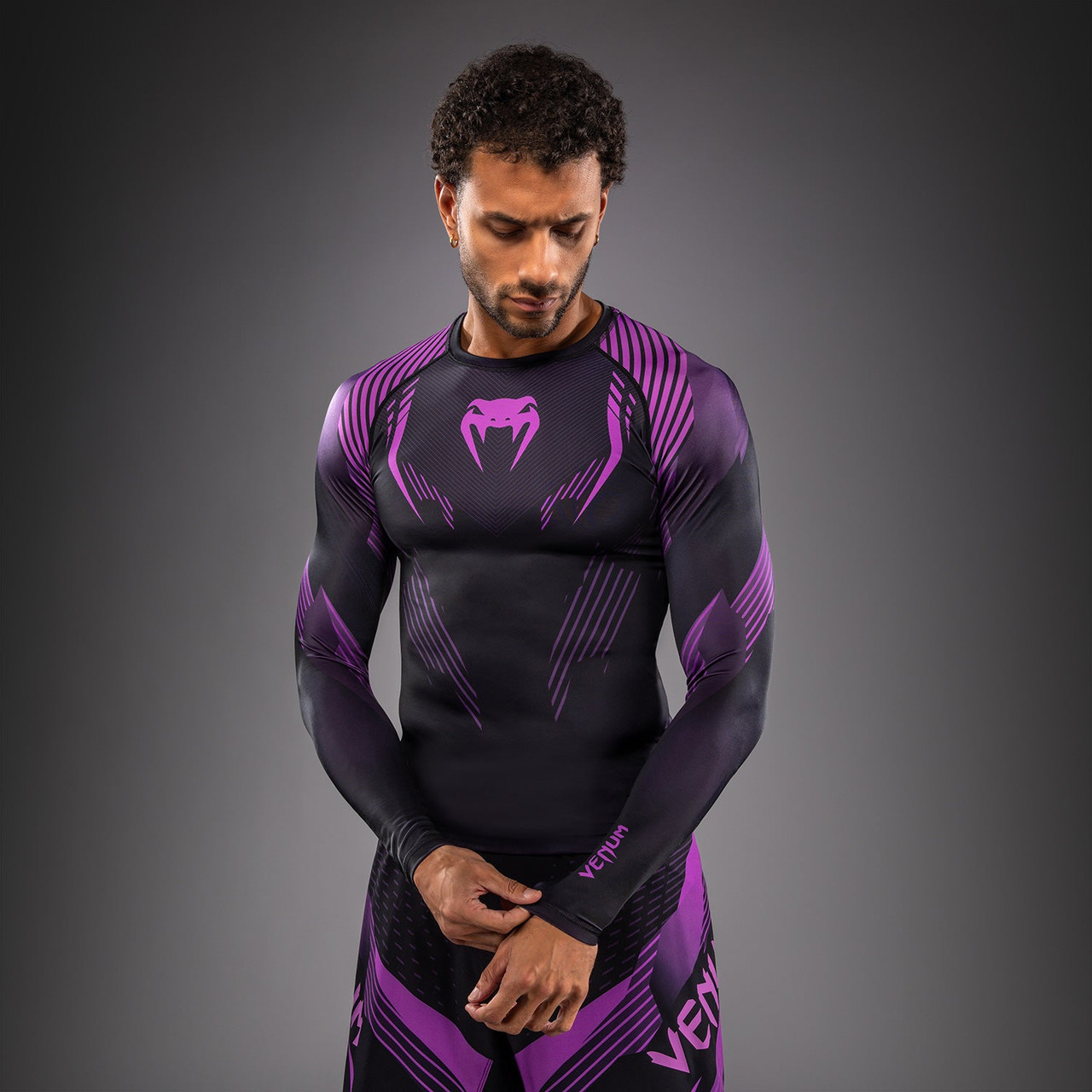 Venum No-Gi 6.0 Long Sleeve Rashguard - Black/Purple