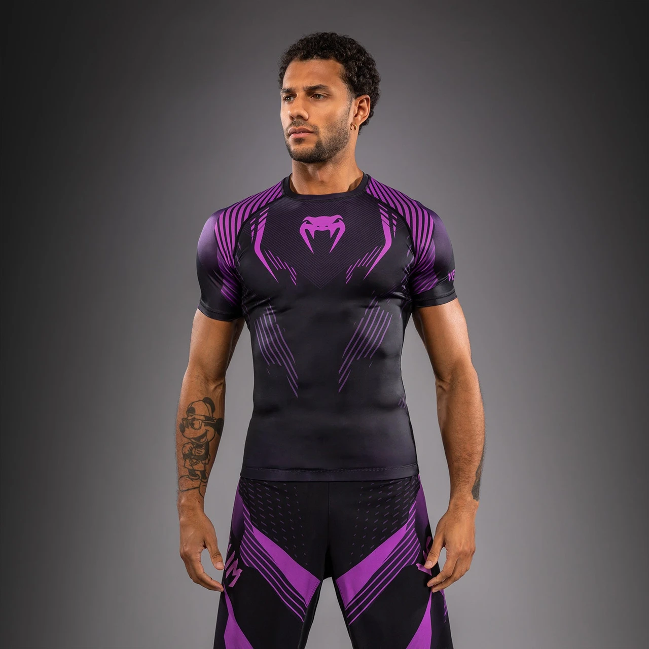 Venum No-Gi 6.0 Short Sleeve Rashguard - Black/Purple