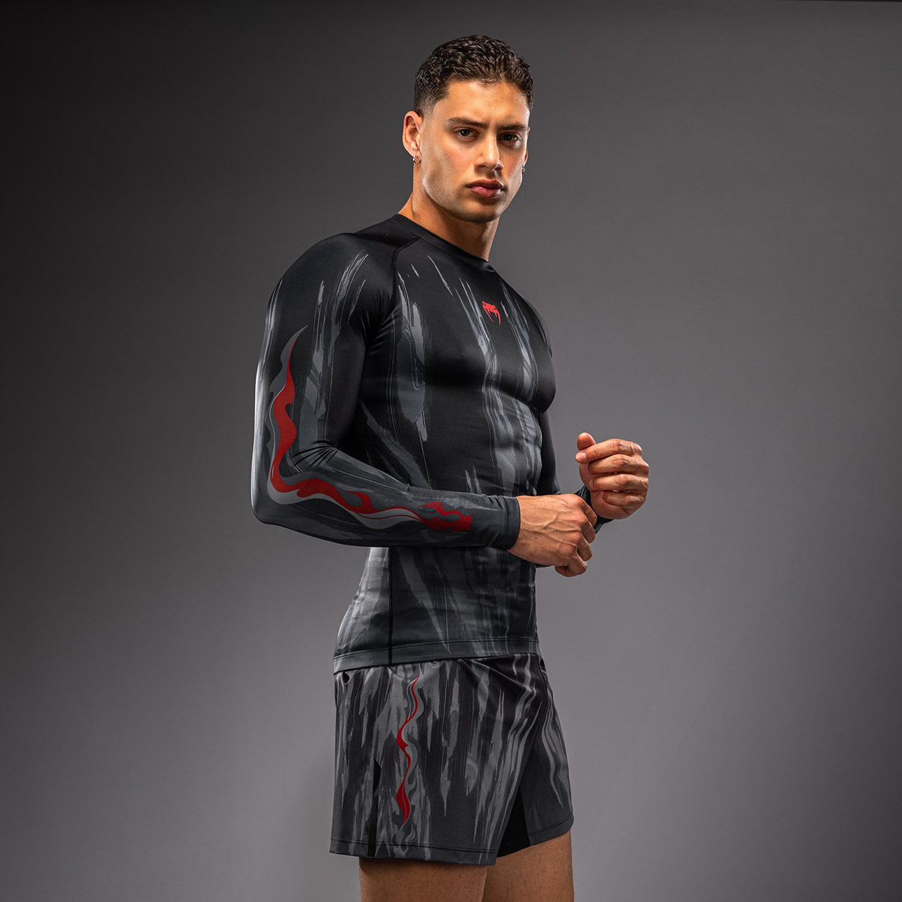Venum Demon Long Sleeve Rashguard - Black/Grey