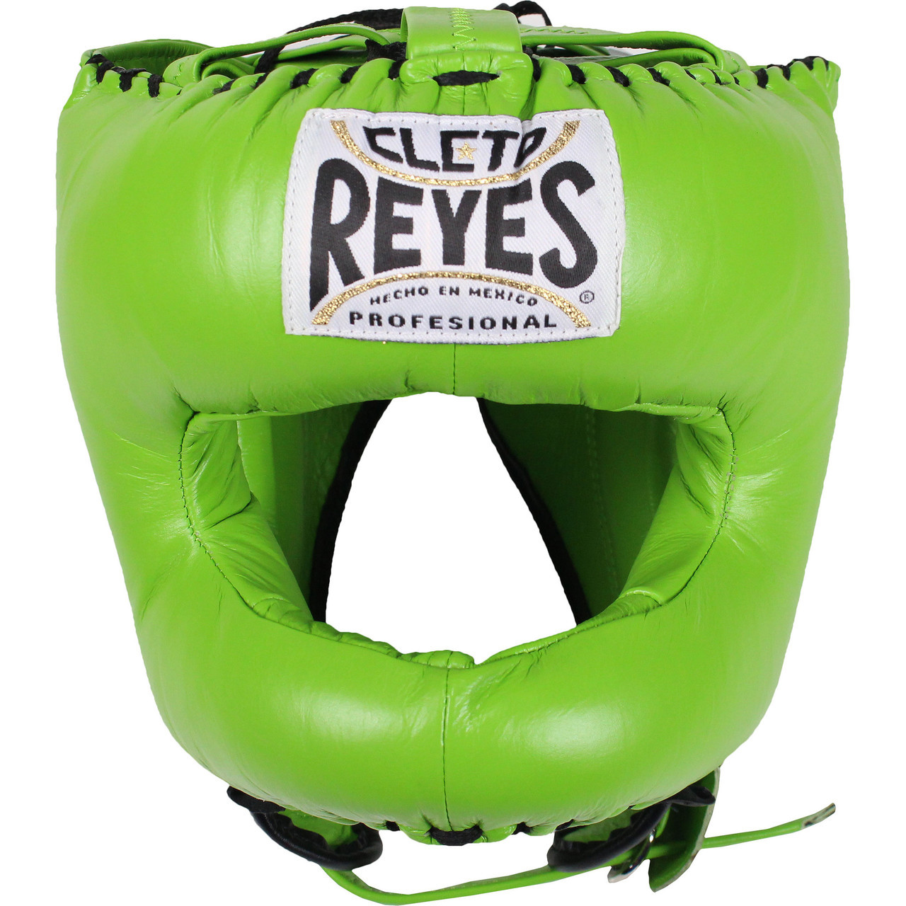 Cleto Reyes Citrus Green Traditional Leather Boxing Headgear with Nylon Face Bar - PRO FIGHT SHOP