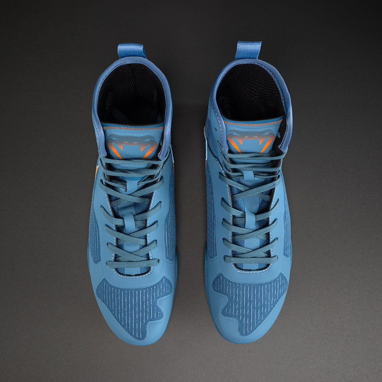 Venum Elite Neo Boxing Shoes - Steel Blue/Orange
