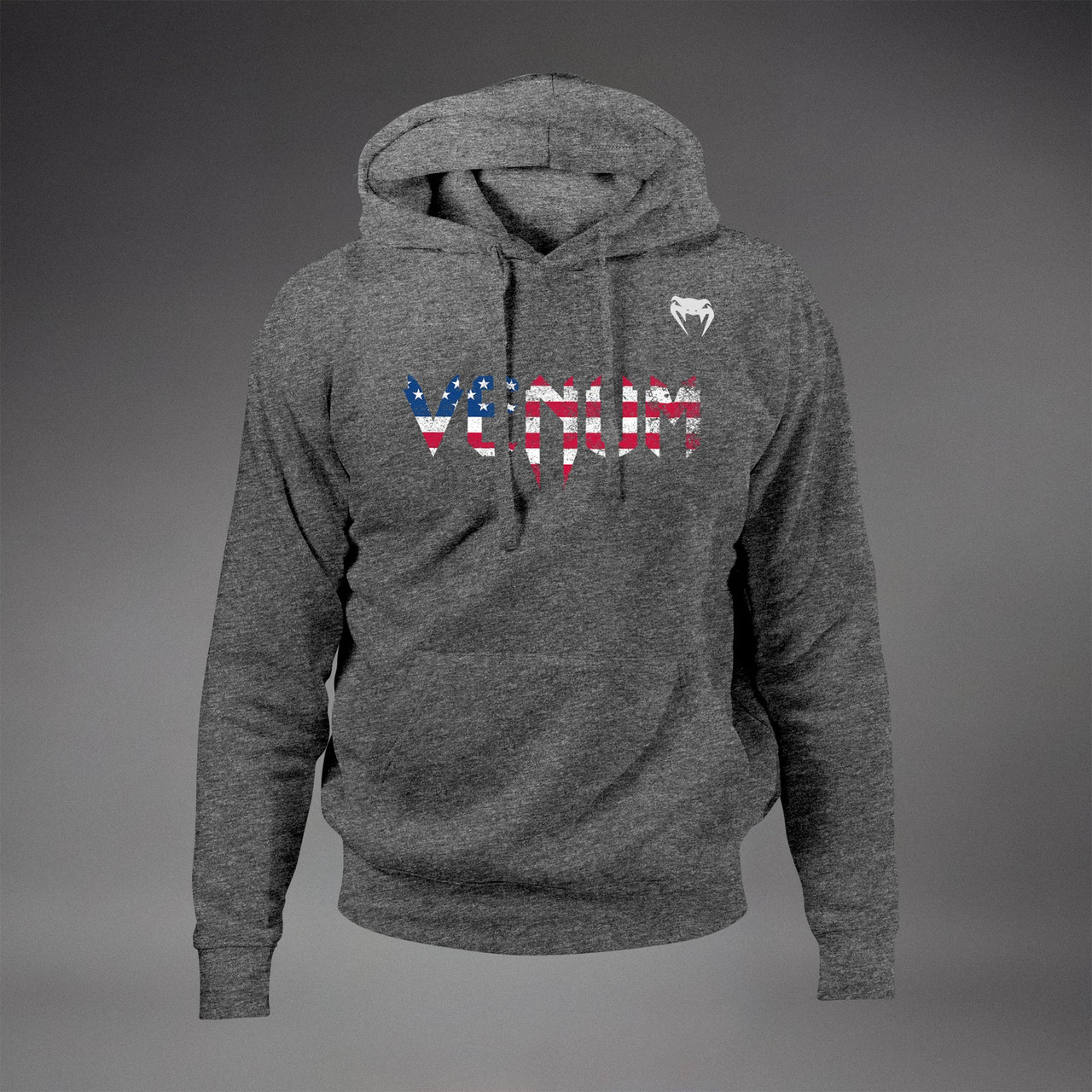 Venum Classic USA Hoodie - Heather Grey/White