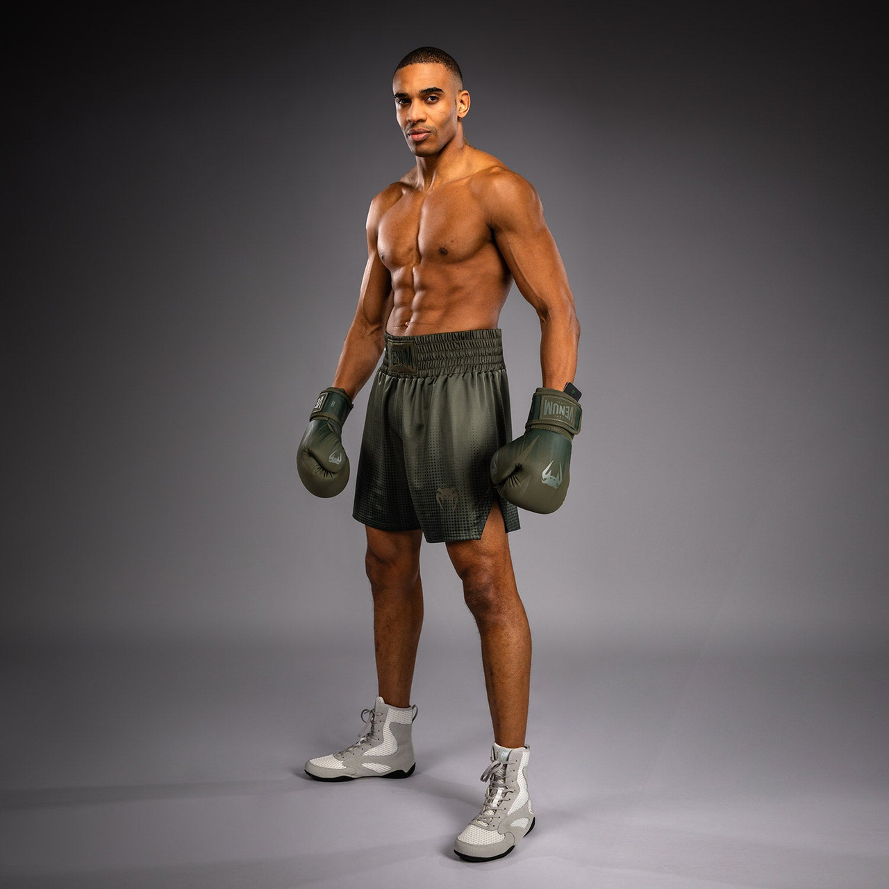 Venum Stealth Boxing Shorts - Khaki/Dark Green