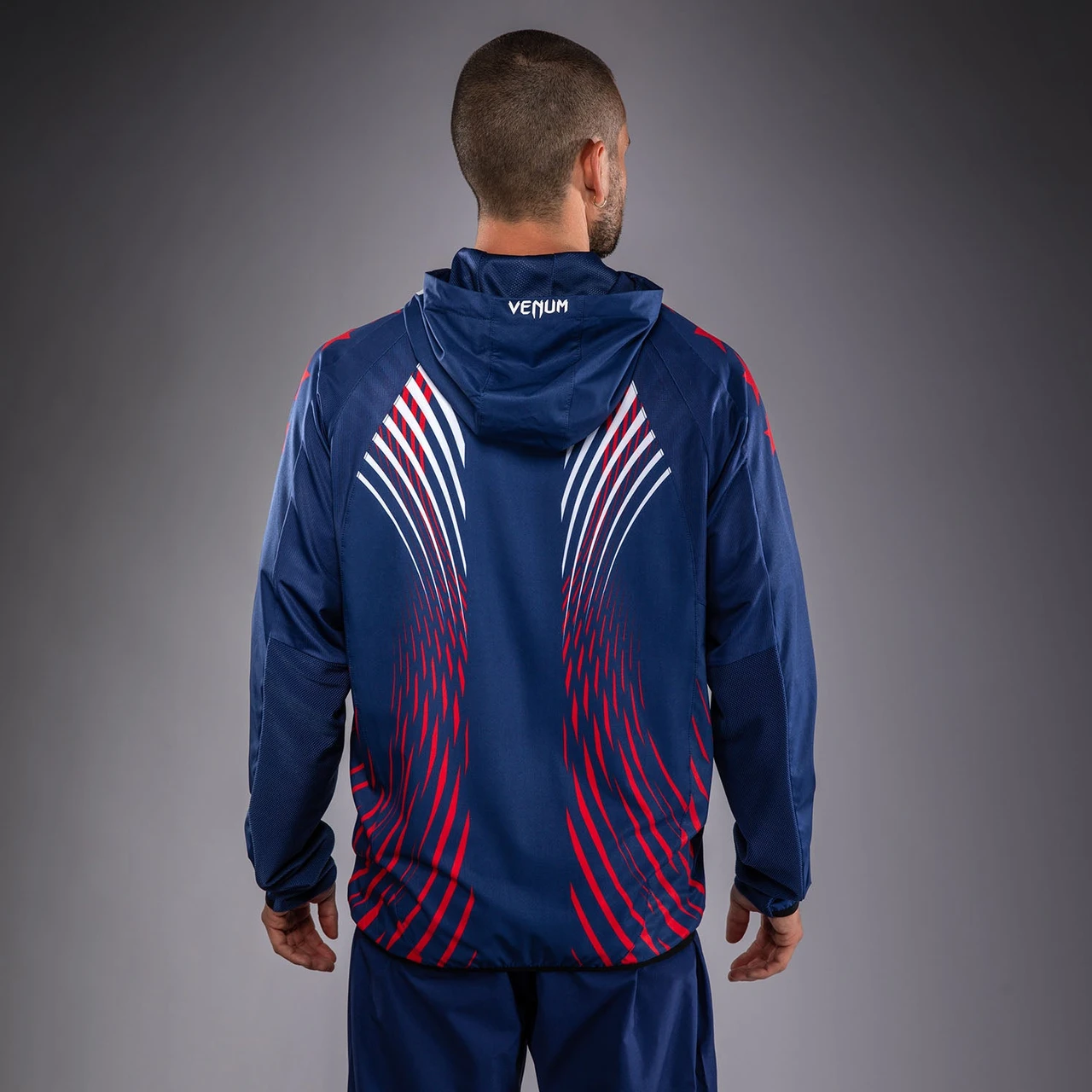 Men's Official UFC Freedom 250 by Venum Blue Authentic Fight Night Walkout Hoodie
