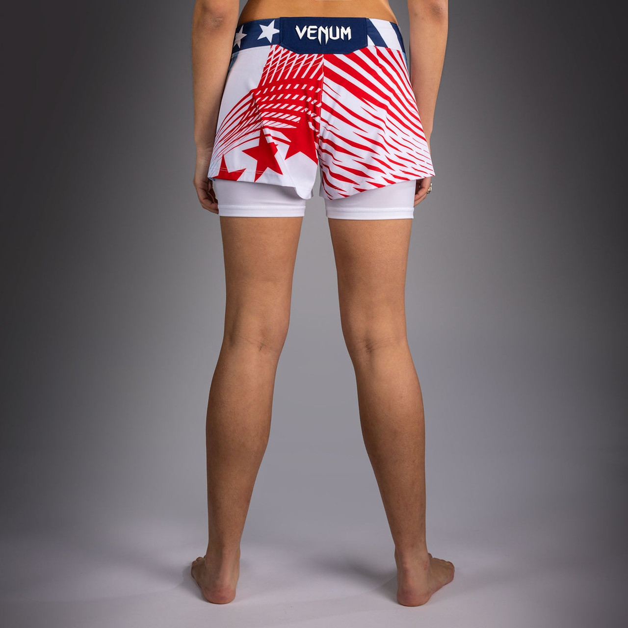 Women's Official UFC Freedom 250 by Venum White Authentic Fight Night Fight Short