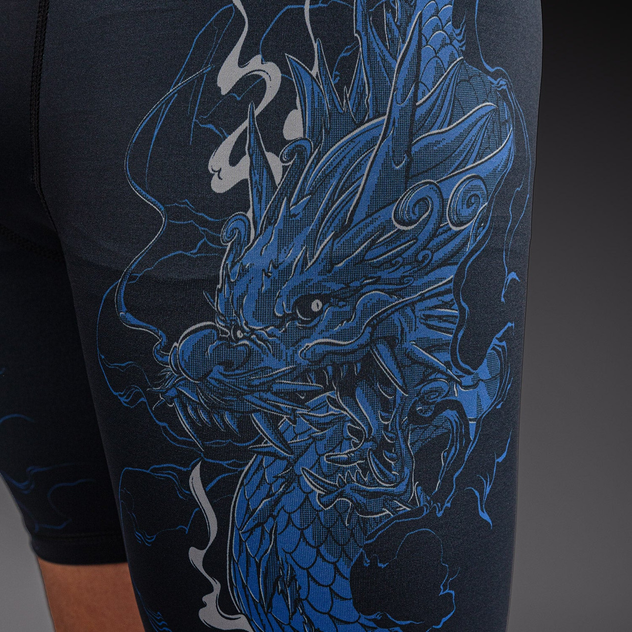 Venum Thunder Dragon Vale Tudo Shorts - Black/Royal Blue