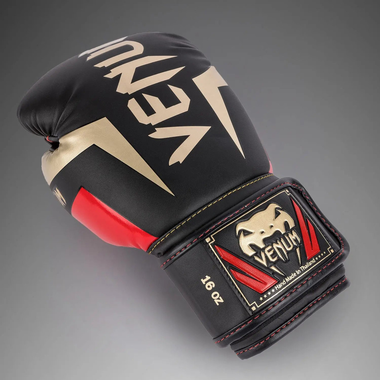 Venum Elite Boxing Gloves - Black/Gold/Red