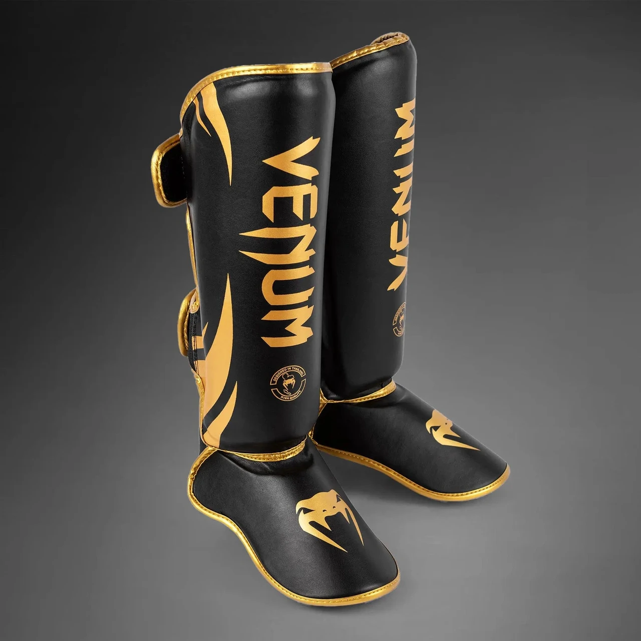 Venum Challenger Standup Shin Guards - Black/Gold
