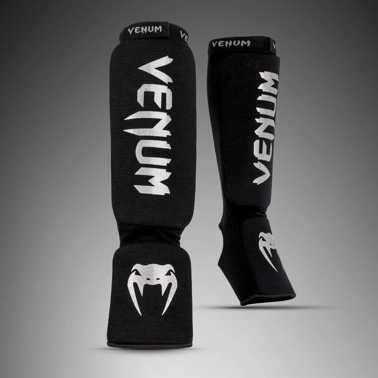 Venum Kontact Shin Guards - Black/Silver
