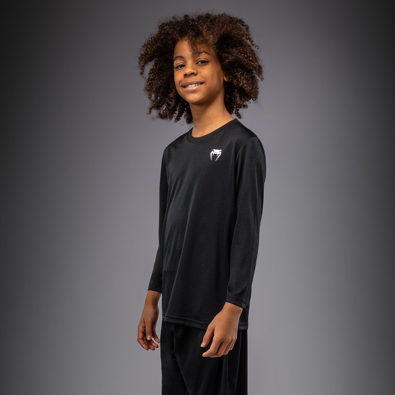 Venum Lineup Youth Performance Long Sleeve T-Shirt - Black/White