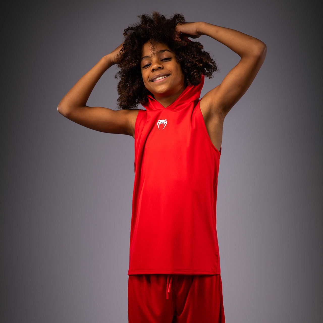 Venum Elite Kids Sleeveless Dry-Tech Hoodie - Red