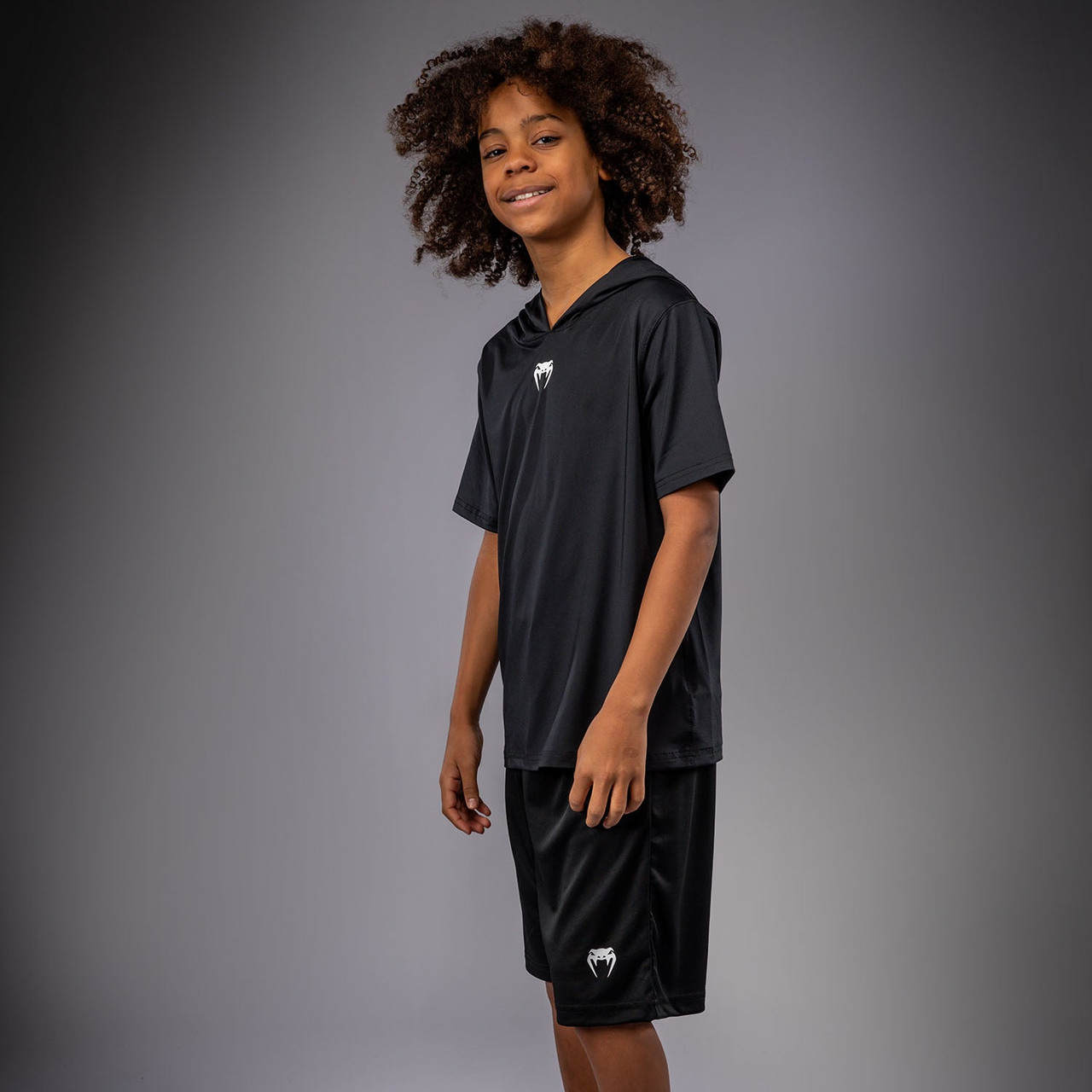 Venum Elite Kids Short Sleeve Dry-Tech Hoodie - Black
