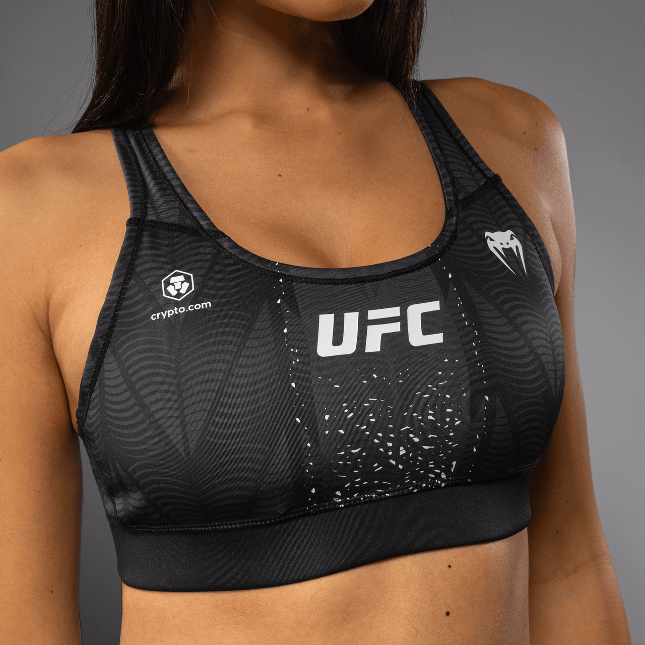 Women's UFC Zenith by Venum Black Authentic Fight Night Sports Bra