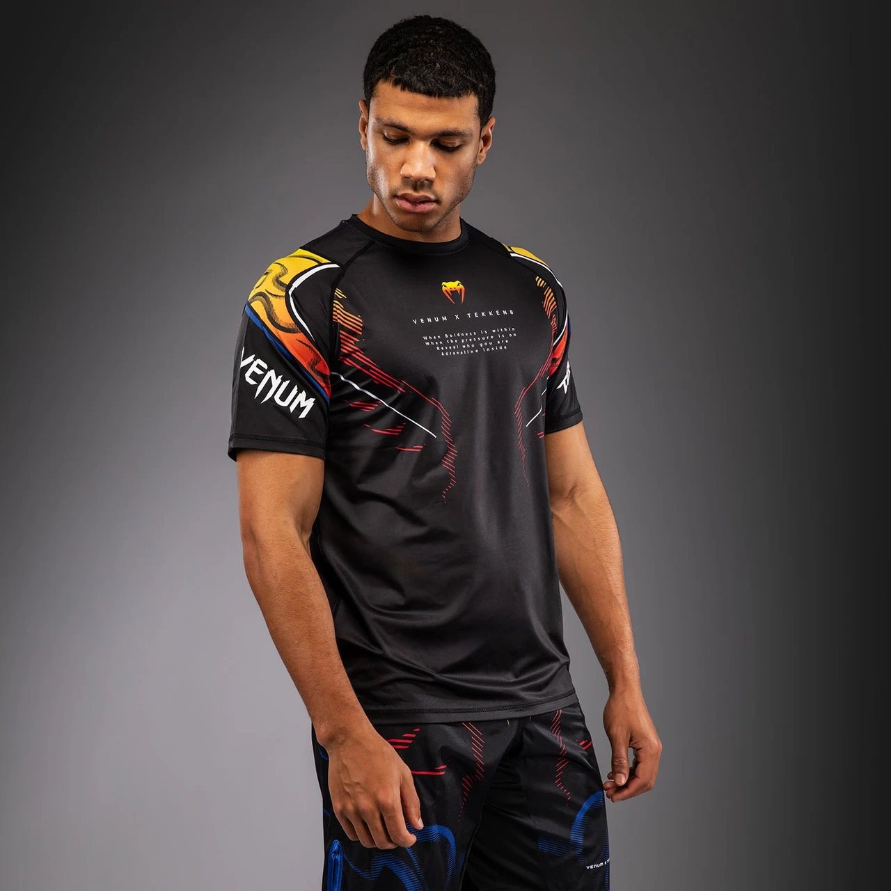 Venum x TEKKEN 8 Dry-Tech T-Shirt Yoshimitsu - Black/Orange