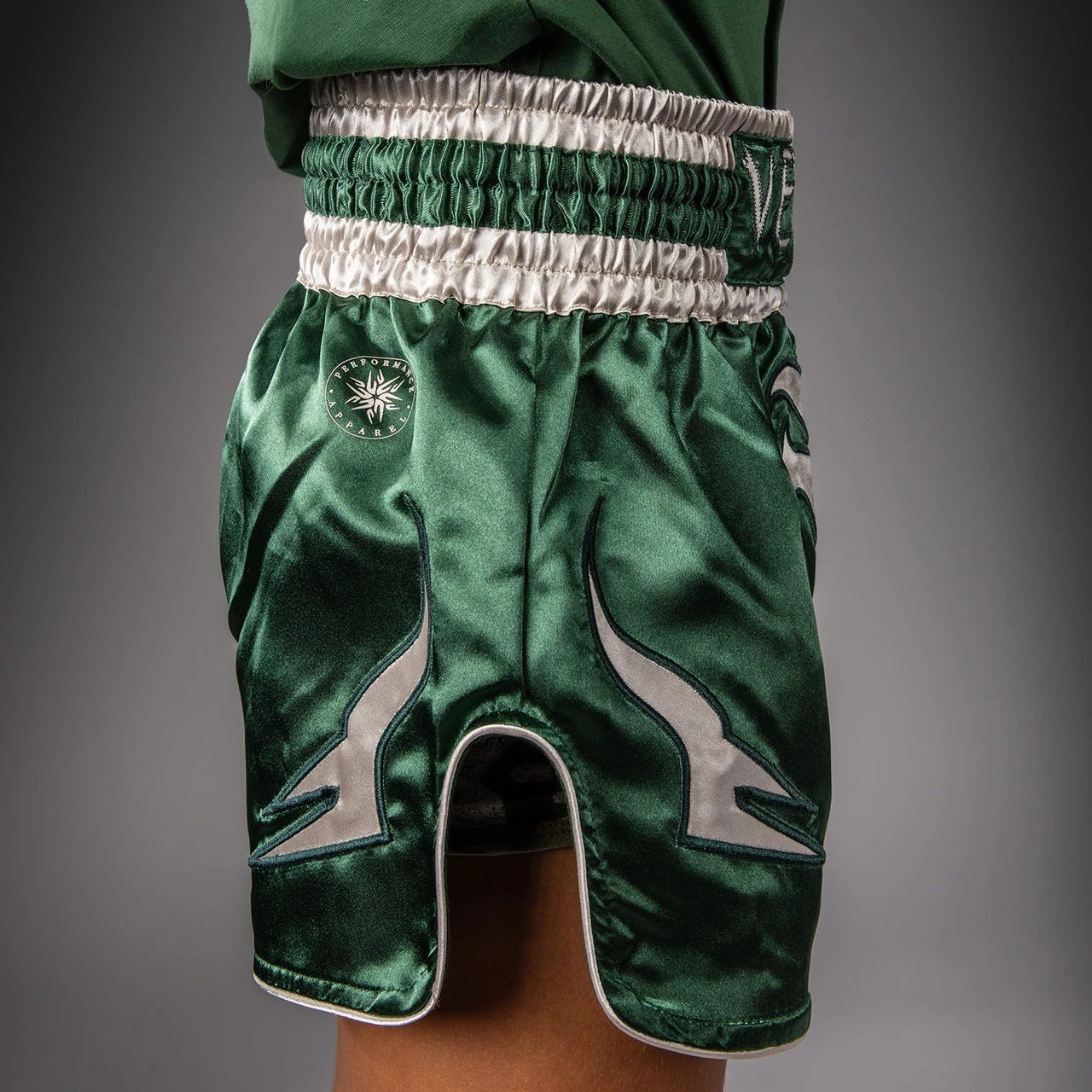 Venum Inferno Muay Thai Shorts - Forest Green/ Off White