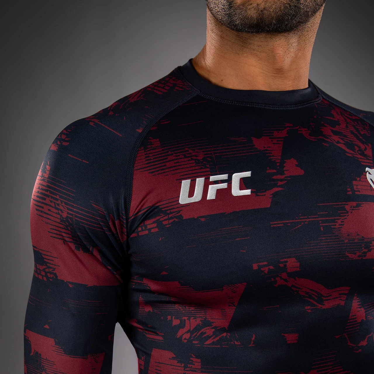 Men's UFC Zenith by Venum Burgundy Authentic Fight Week Performance Long Sleeve Rashguard