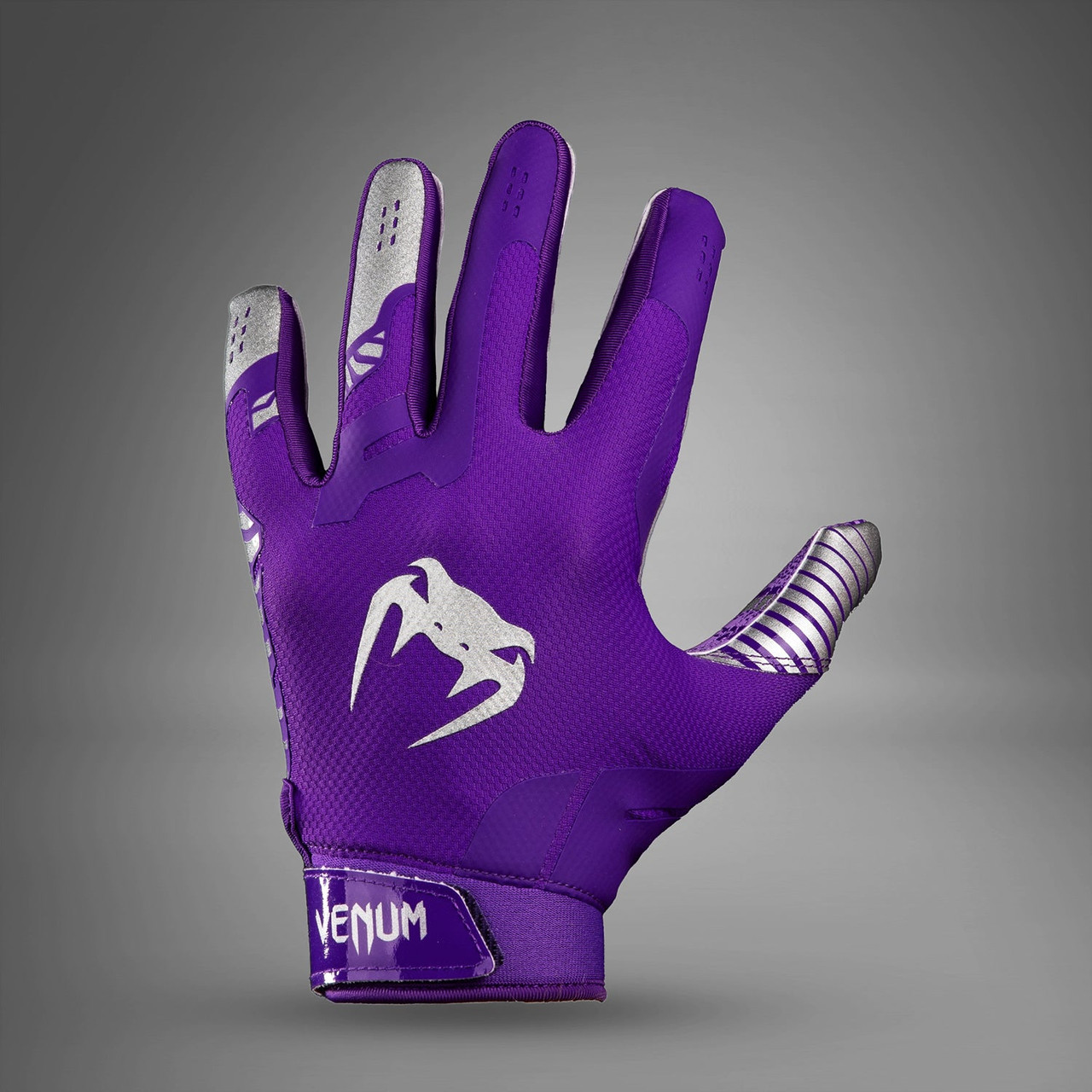 Venum Elite Football Gloves - Purple/Silver