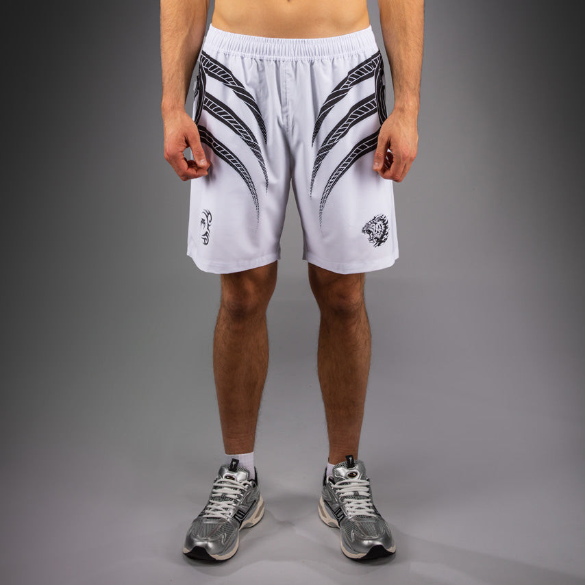 Venum x Mike Tyson Tiger Training Shorts - Optical White/Deep Black