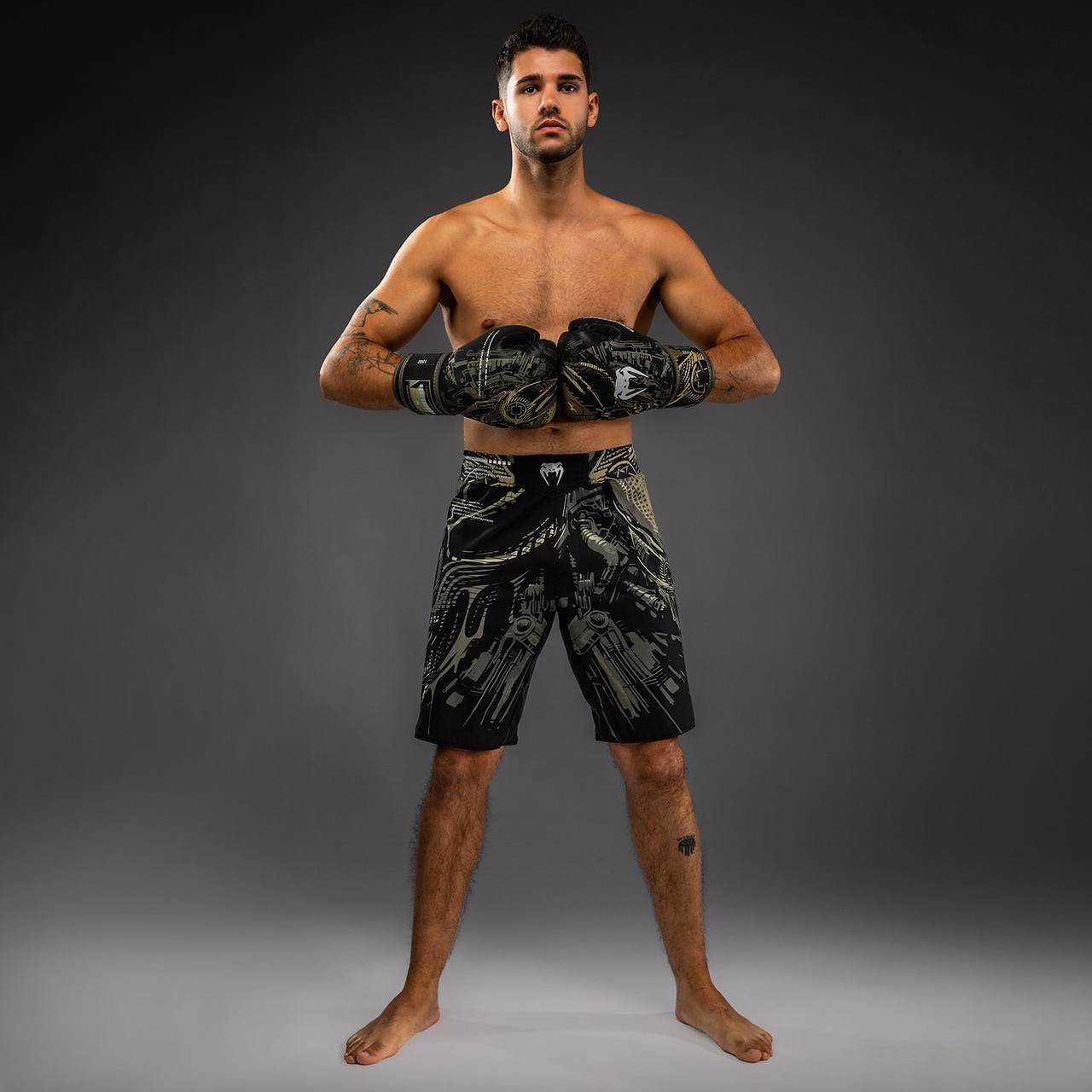 Venum Invader Fight Shorts - Black/Sand