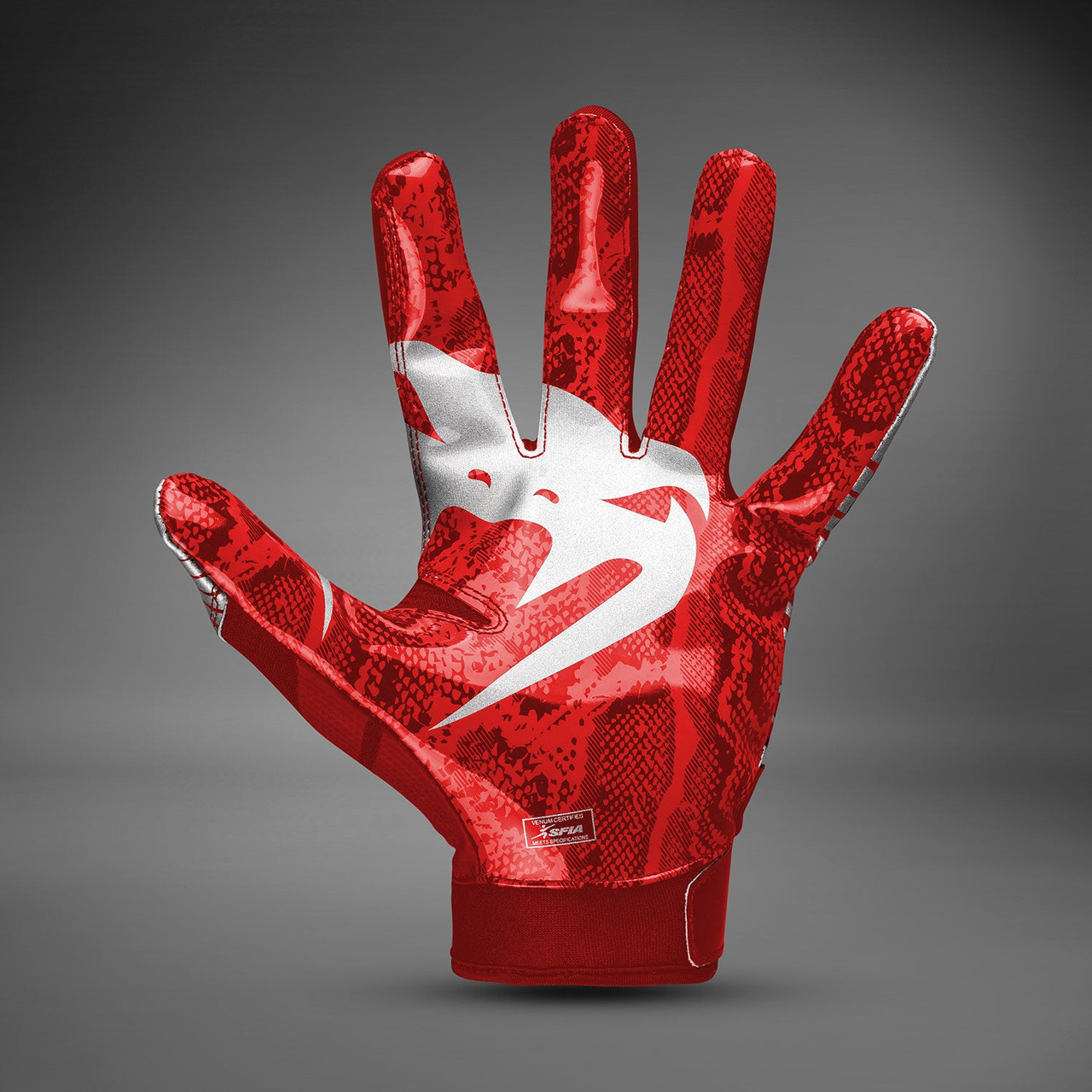 Venum Elite Football Gloves - Red/Silver