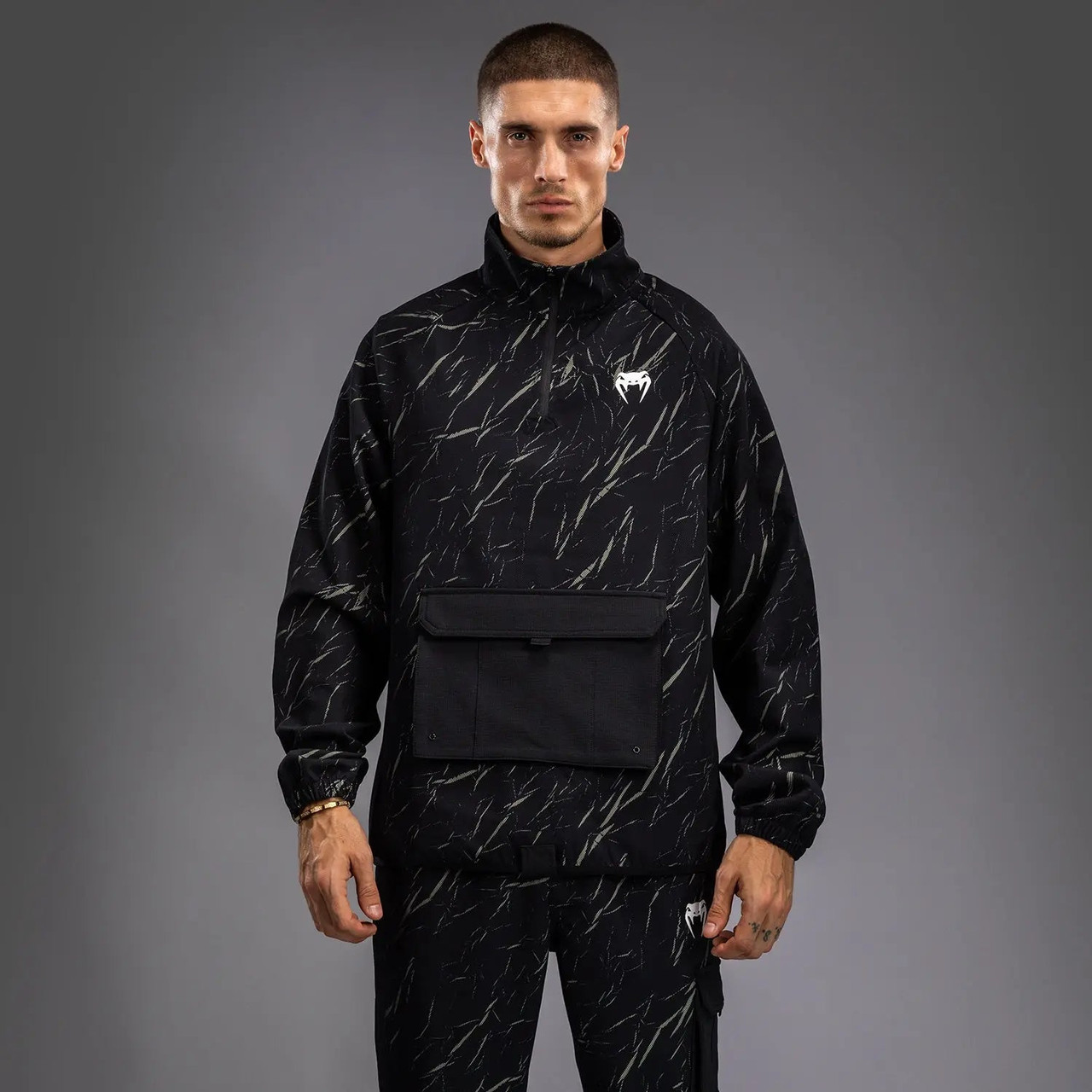 Venum Trooper Men's Half-Zip Jacket - Black/Stone Sand