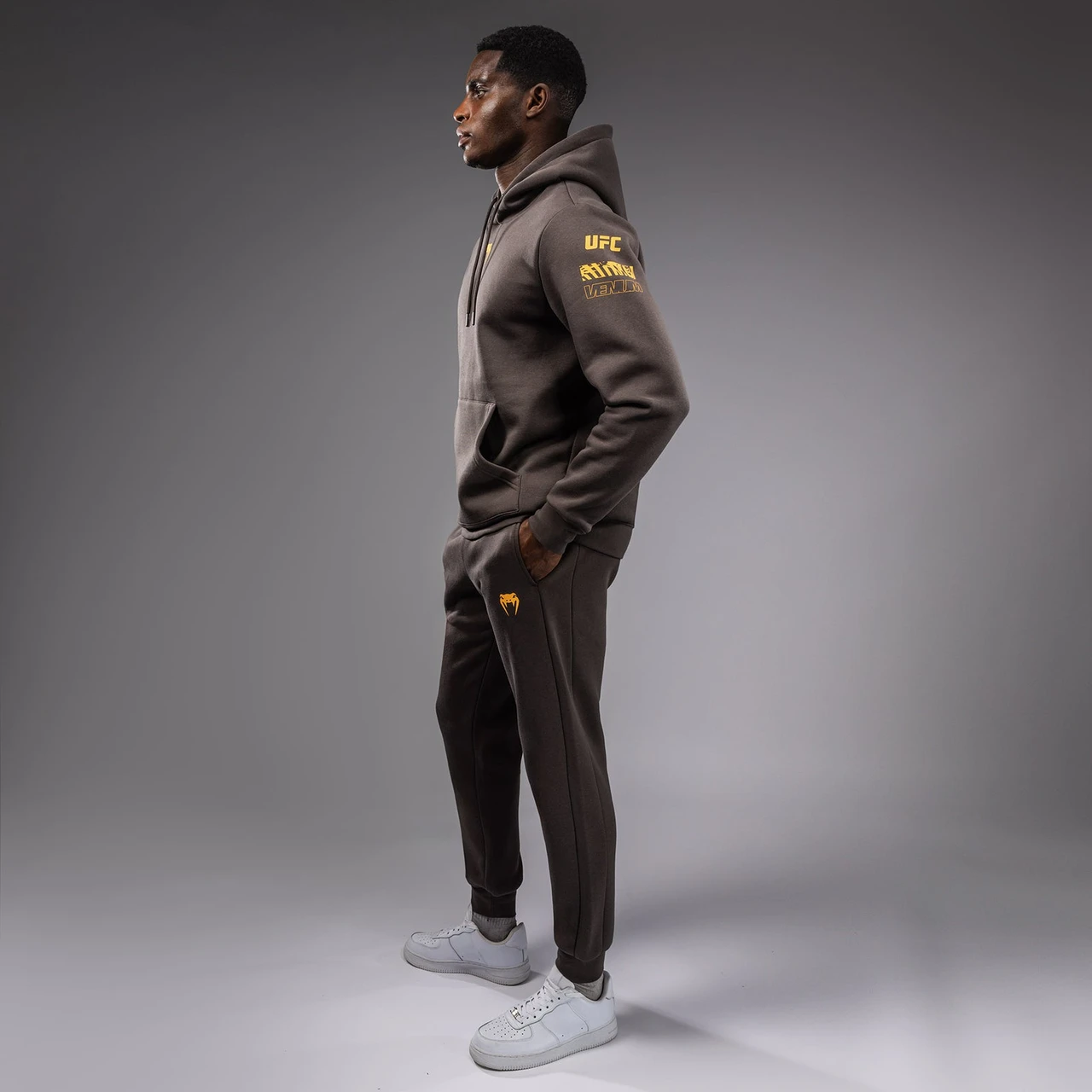 UFC Fusion by Venum Fight Week Men’s Pullover Hoodie - Solid Earthen Brown