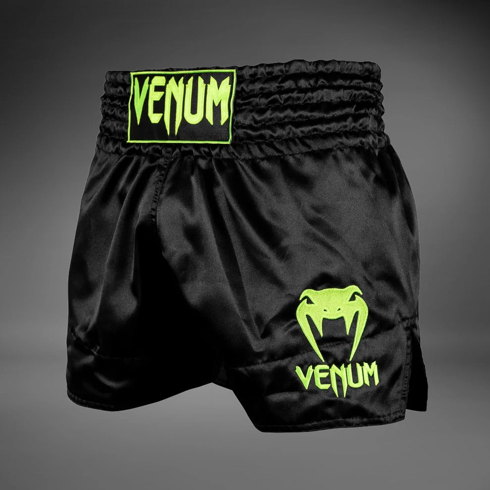 Venum Classic Muay Thai Short - Black/fluorescent yellow