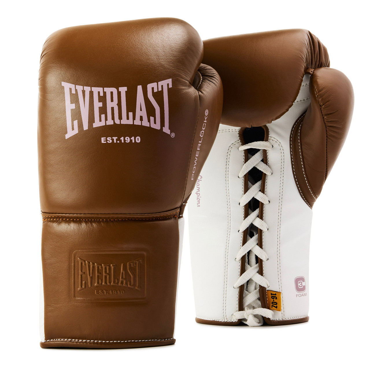 Everlast Powerlock OG Pro Limited Edition Training Boxing Gloves - Brown/Pink