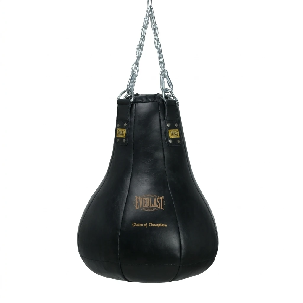 Everlast 1910 Pro Leather Tear Drop Maize Punching Bag - Black