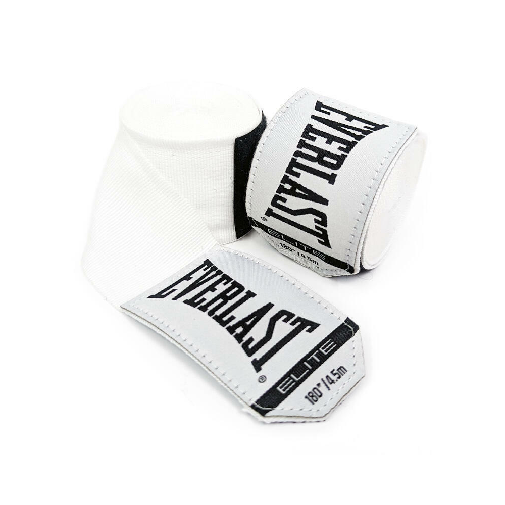 Everlast White Elite Boxing Shoe, Glove and Hand Wrap Bundle
