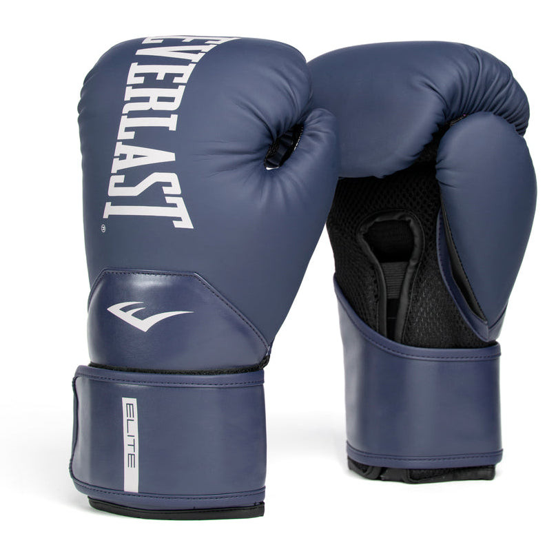 Everlast Blue Elite Boxing Shoe, Glove and Hand Wrap Bundle