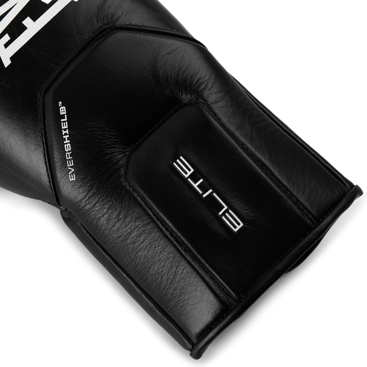 Everlast Elite Pro Leather Lace Up Training Boxing Gloves - Black