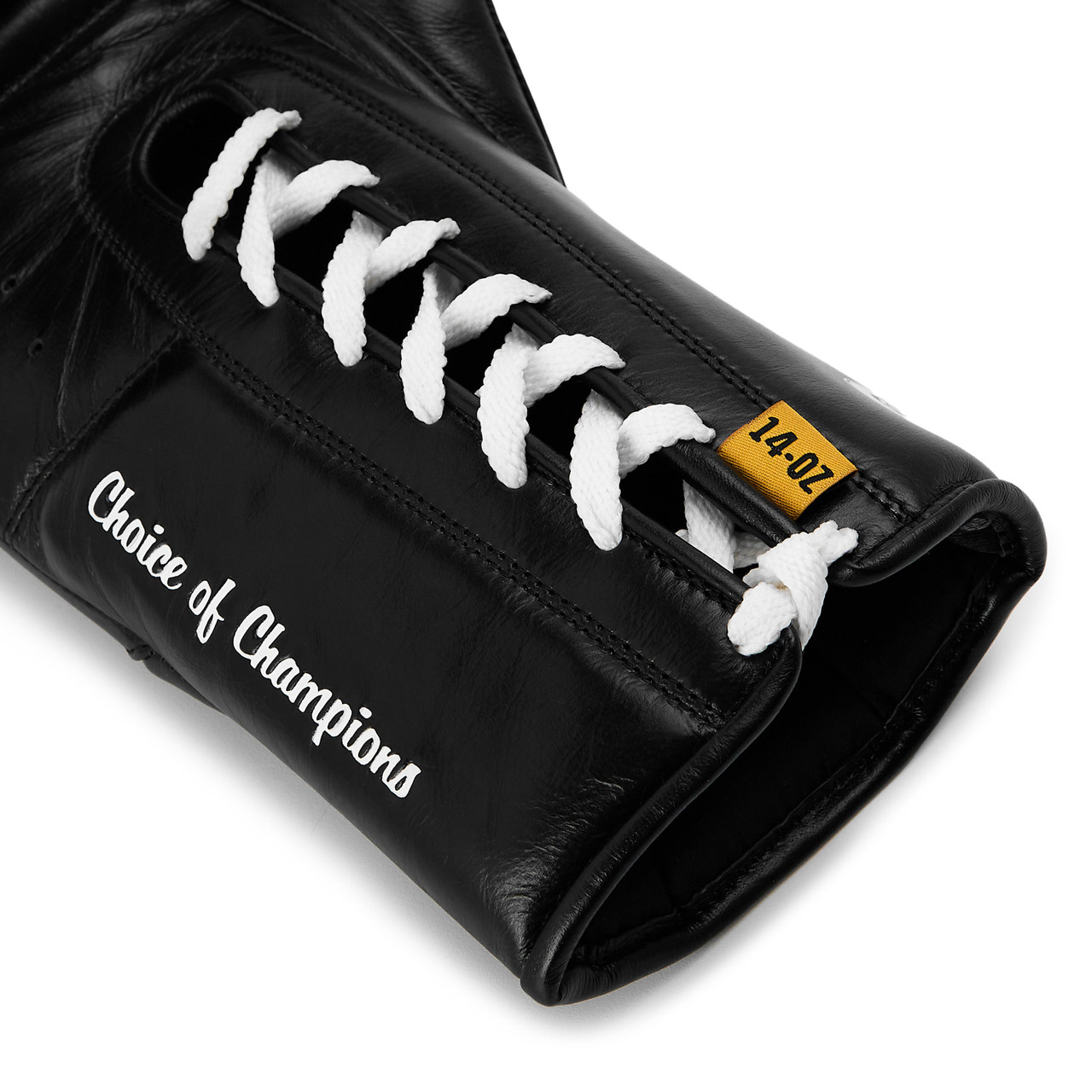 Everlast Elite Pro Leather Lace Up Training Boxing Gloves - Black