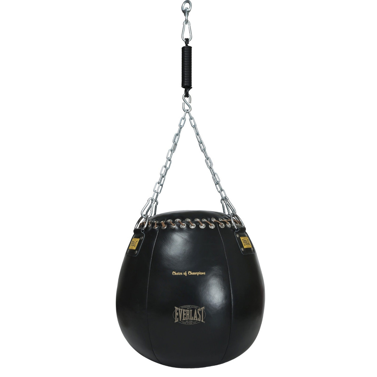 Everlast 1910 Pro Leather Wrecking Ball 90lb Punching Bag - Black