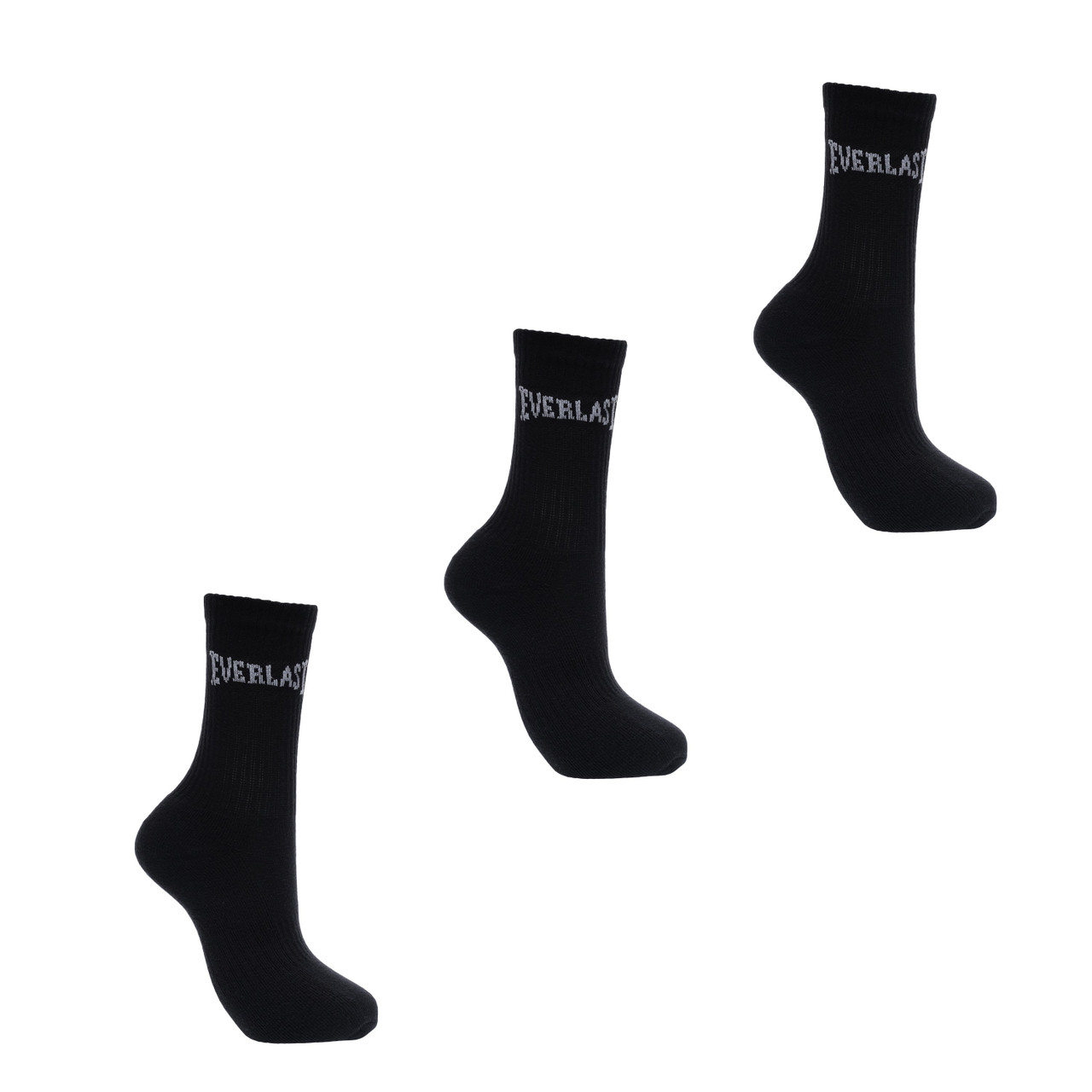 Everlast Women's Crew Socks 3 Pack - Black