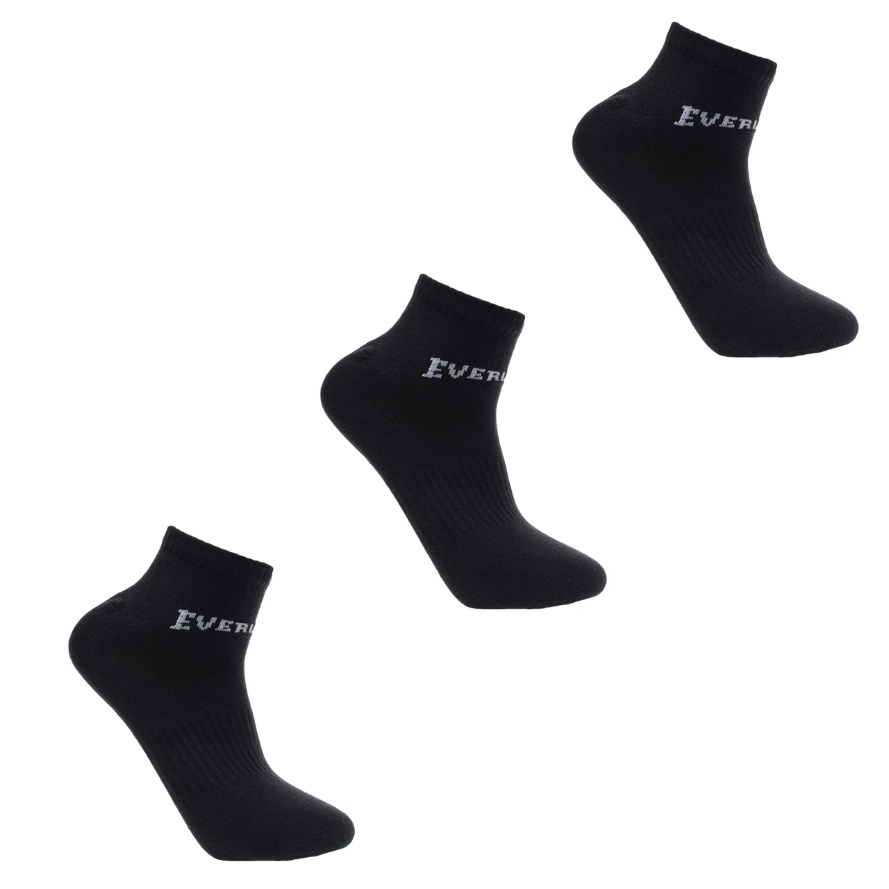 Everlast Men's Sneaker Socks 3 Pack - Black