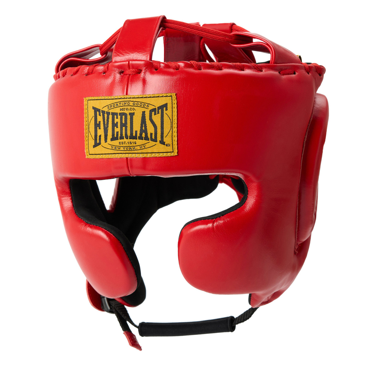 Everlast 1910 Pro Leather Headgear Lace Up - Red