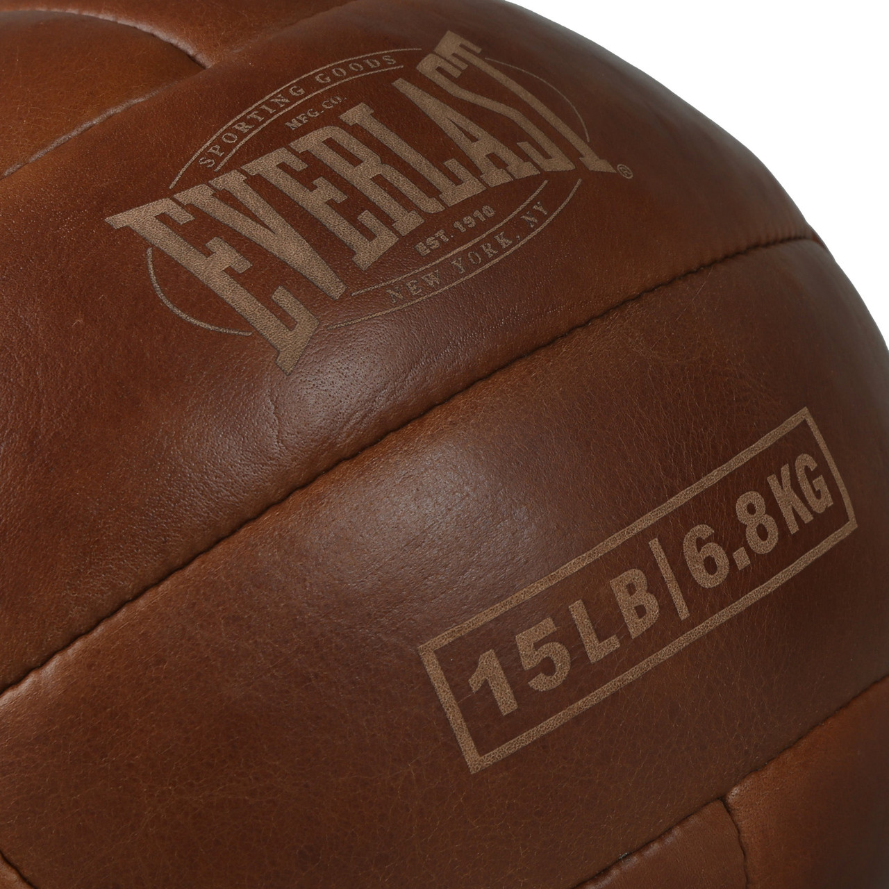 Everlast 1910 Pro Leather Medicine Ball - Brown