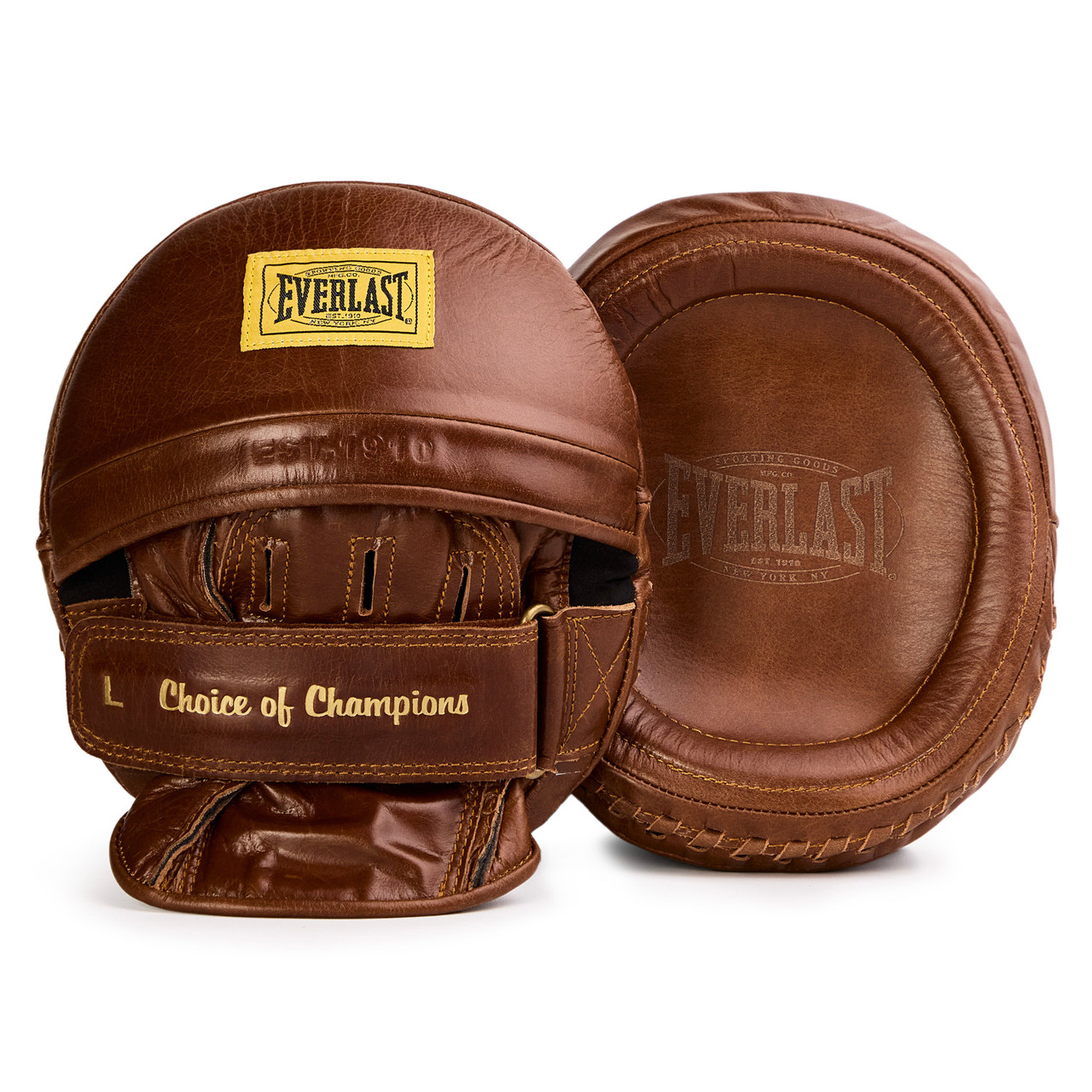 Everlast 1910 Pro Leather Speed Focus Mitts - Brown